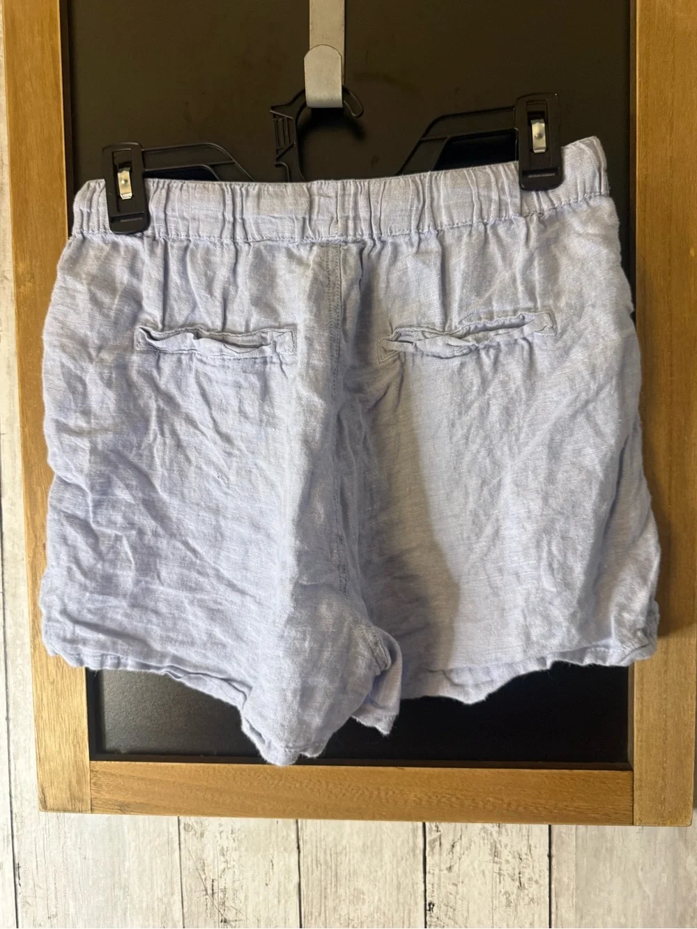 Tahari Light blue hemp shorts with drawstring waistband and pockets